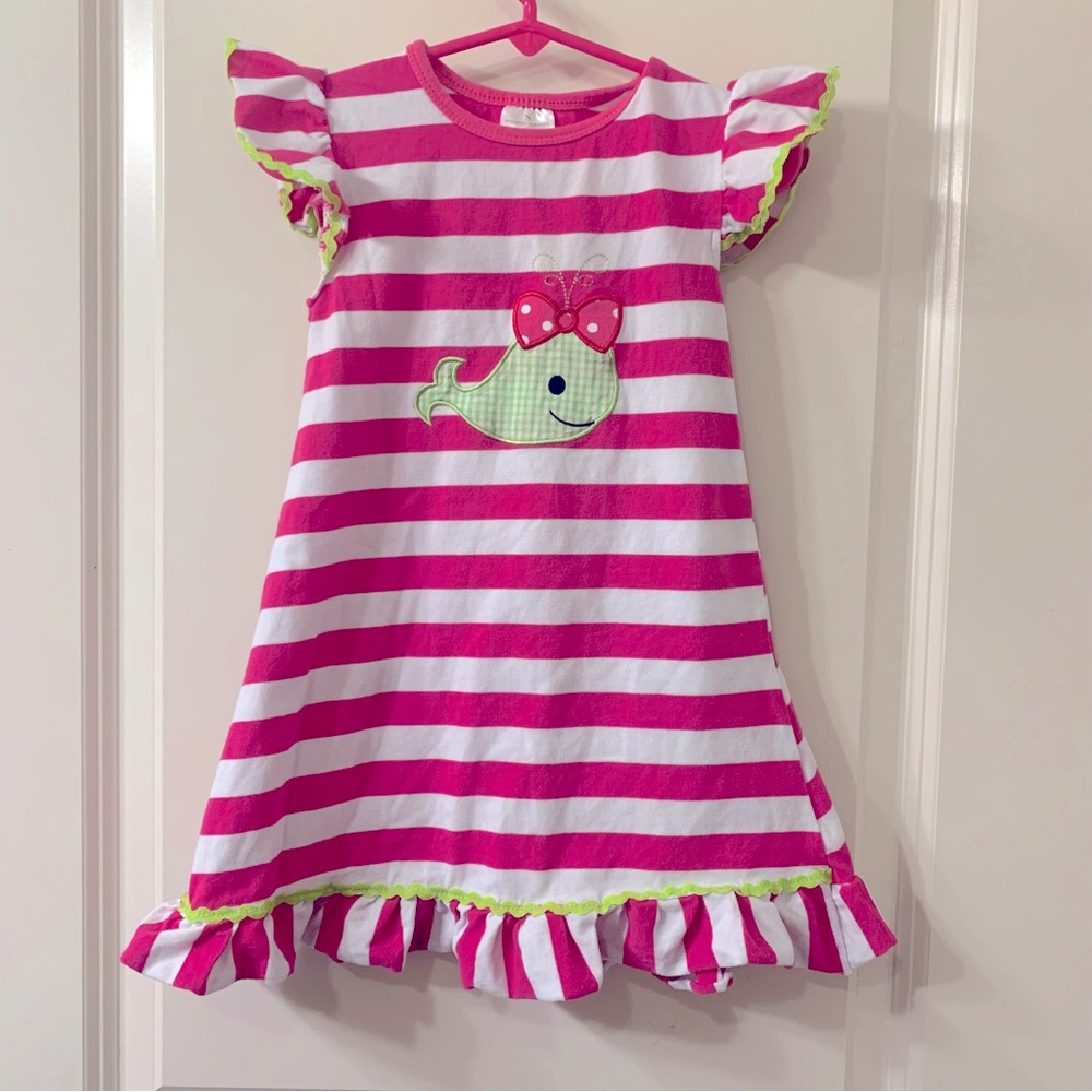 🌟Host Pick🌟 EUC 3T Pink and White Whale Dress
